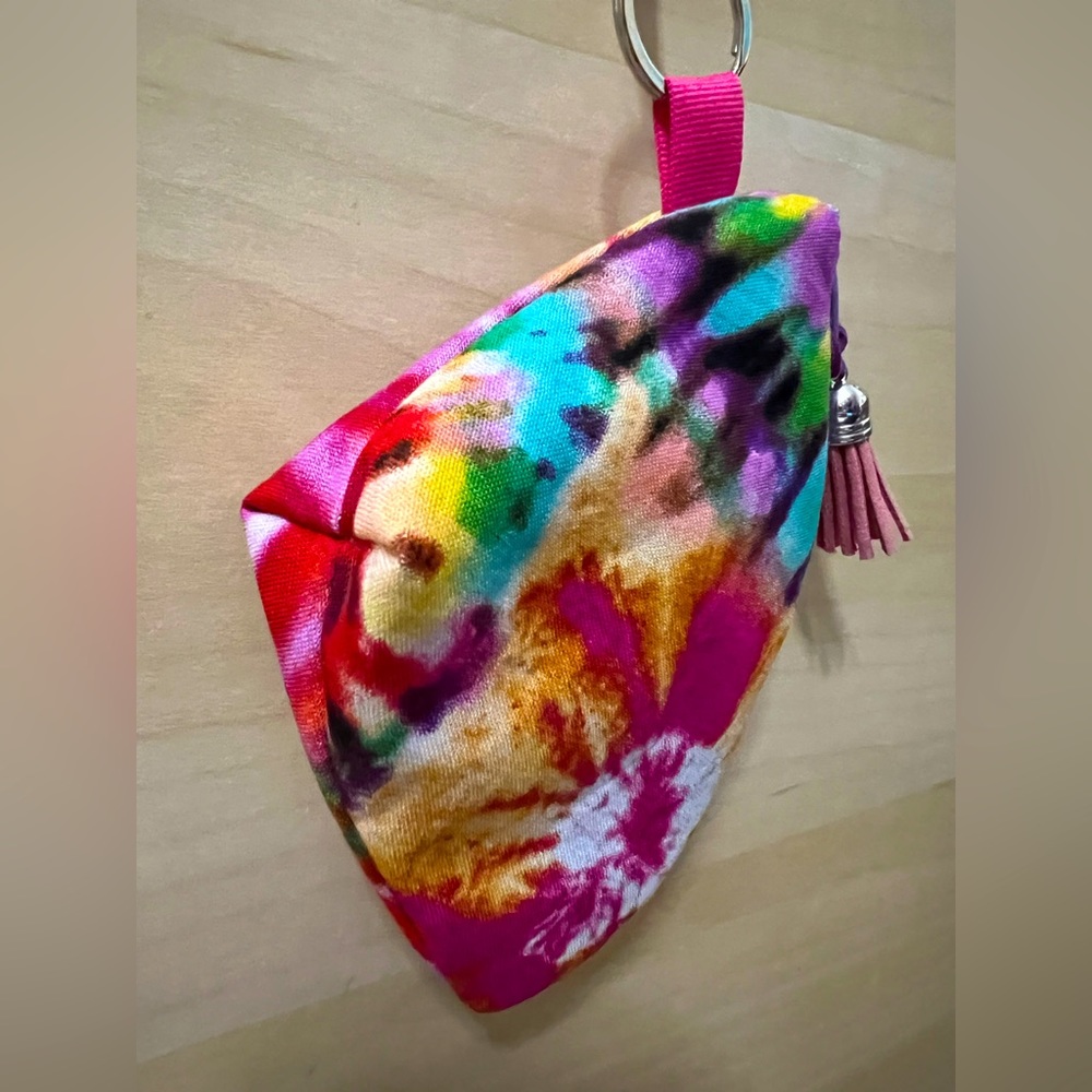 Handmade by me tiedye zip coin purse